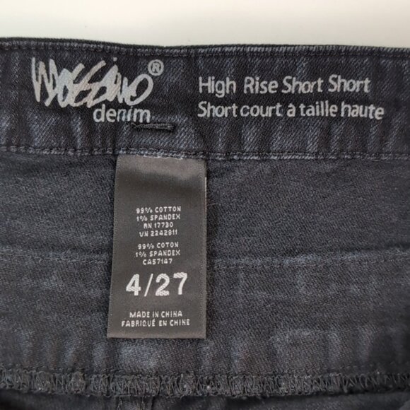 3/$20 Mossimo High Rise Short Shorts Faded Denim Cuffed Button Fly Jean - Picture 6 of 9